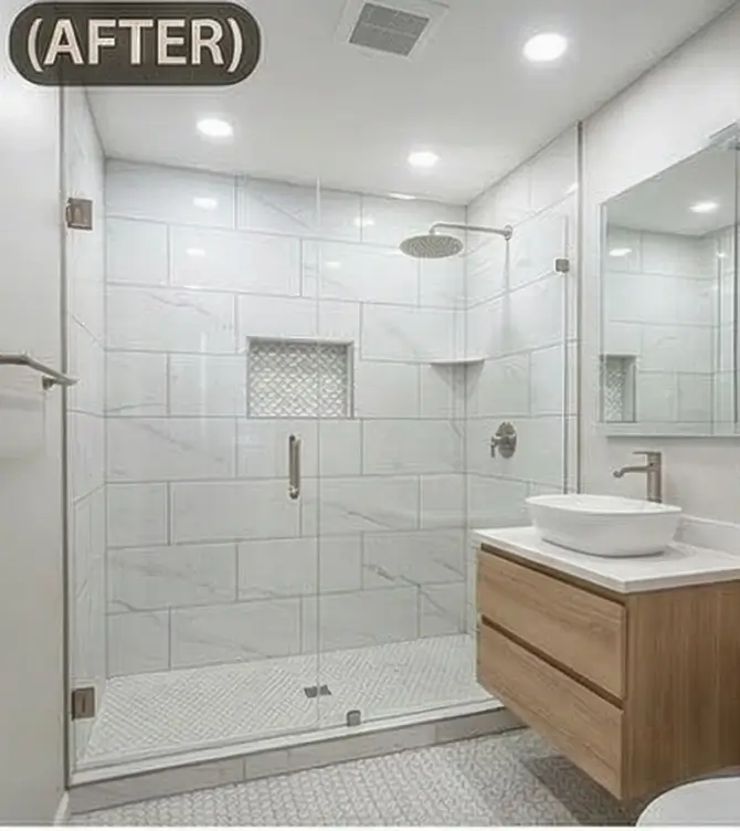 Finished basement space after